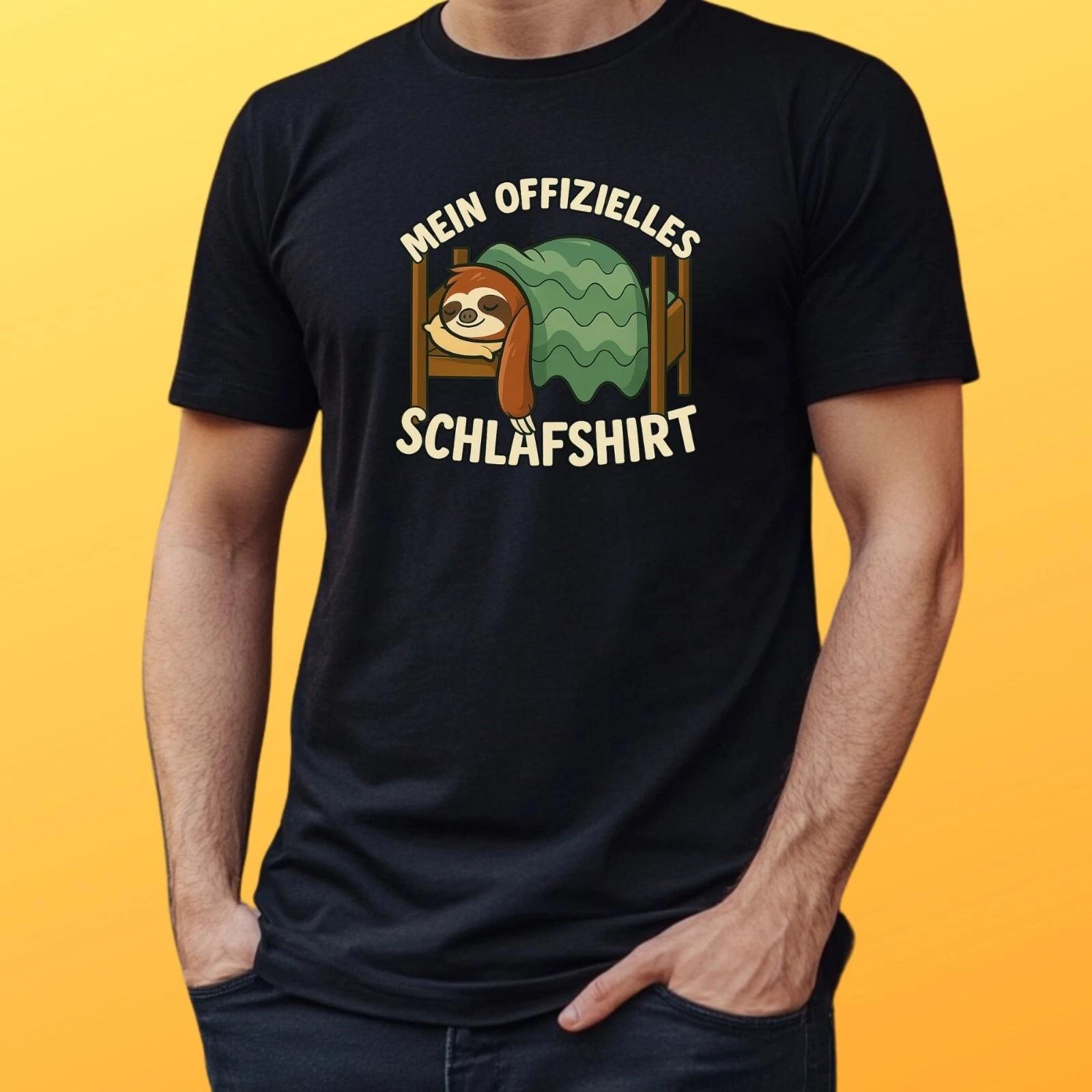 T-Shirt Herren Faultier Schlaf Shirt Motiv Baumwolle Größe S bis 5XL S