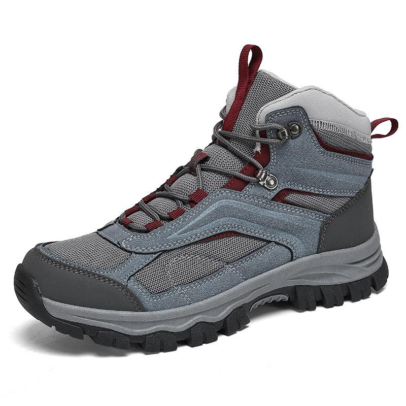 2025 Men's Versatile High-Top Hiking Shoes for Autumn/Winter - Wear-Resistant for Outdoor Hiking, Travel, Climbing, and Casual Sports