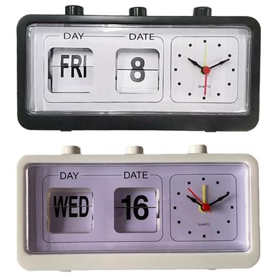 Mechanical Alarm Clock Novelty Flip Clock Desktop Digital Clock With Calendar Clock Home Decor Retro Decor