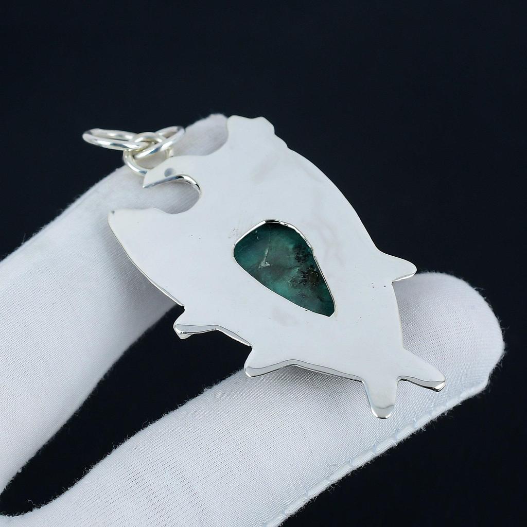 Natural Malachite Gemstone Silver Pendant In 925 Sterling Silver- Handmade Design, Everyday Wear Jewelry, Unique Pendant Wadding Gift