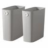 2pcs Holding Hole Mini Garbage Bin Warm Grey Indoor Waste Basket Small Trash Can  Bathroom