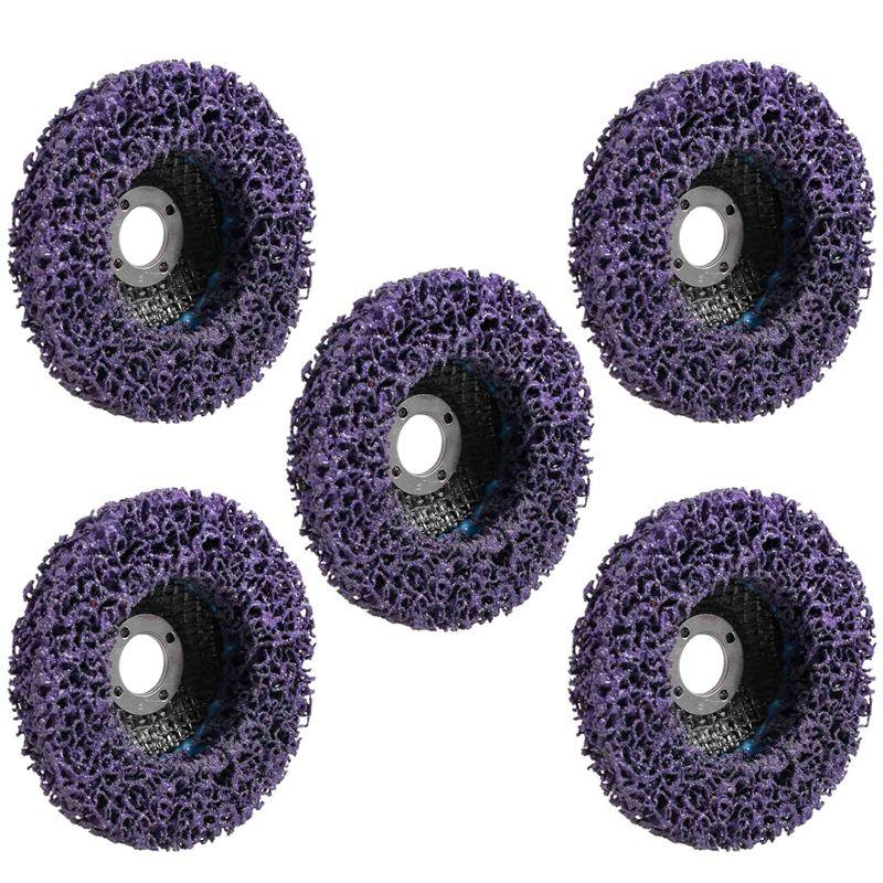 

BAAU 5Pcs Durable Poly Strip Disc Wheel 100X16mm Wood Metal Paint Rust Removal Clean Abrasive Tools For Angle Grinder фіолетовий