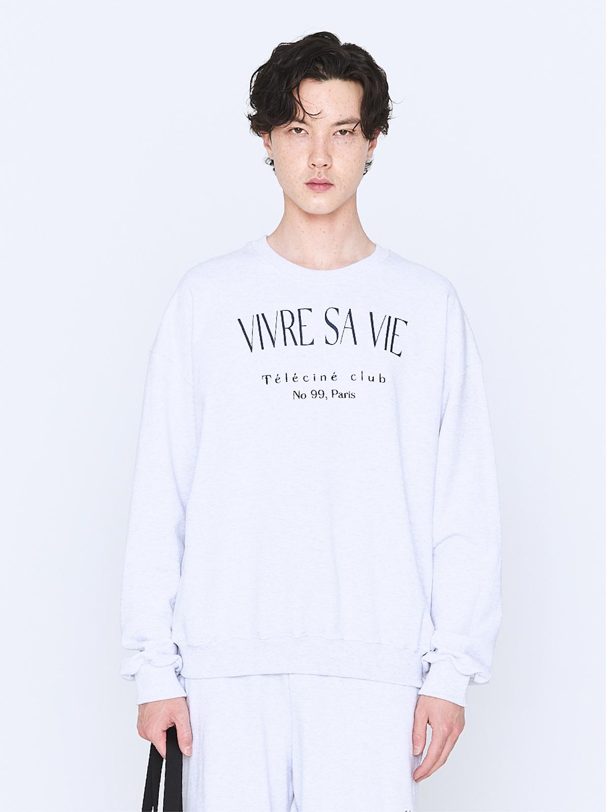 Свитшот Lazy Lake Vivre Sa Vie Светло-серый Мужской Light Gray/One