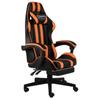Day and Night - Day and Night Gaming Chair with Footrest, Black and Orange Synthetic Leather