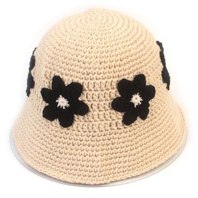 Universal Chemistry Flower Beige Knit Bucket Hat