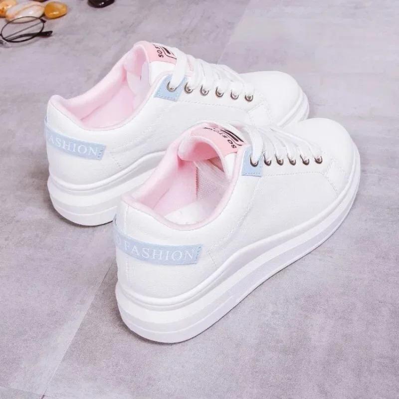 Latest Spring Autumn White Shoes Women Platform Shoes Woman Fashion Sneakers High Quality PU Casual Shoes Ladies Loafers