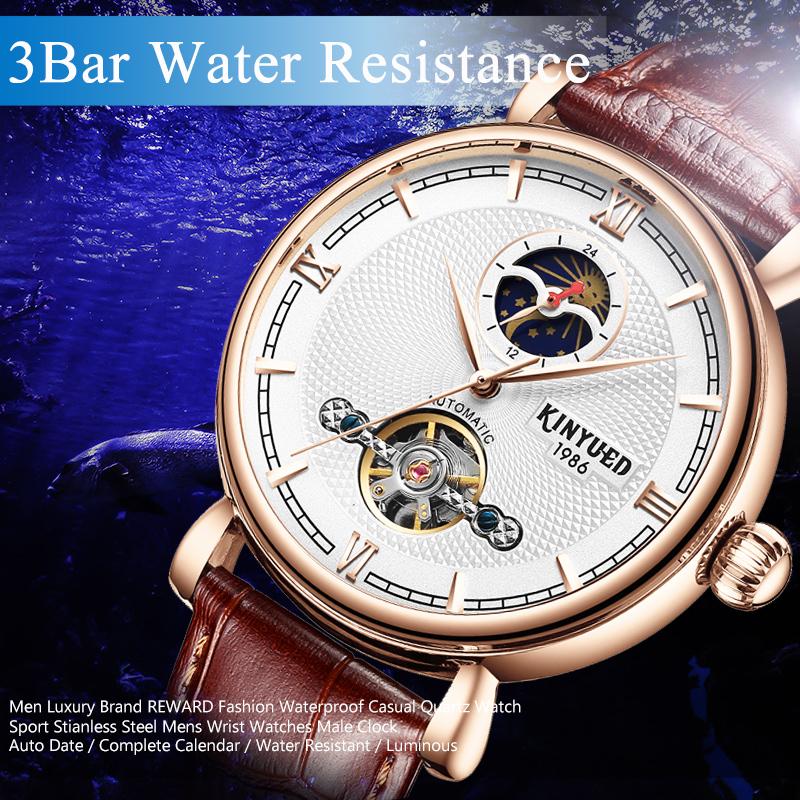 Buy KINYUED Tourbillon Automatic Watch Men Military Mechanical Skeleton