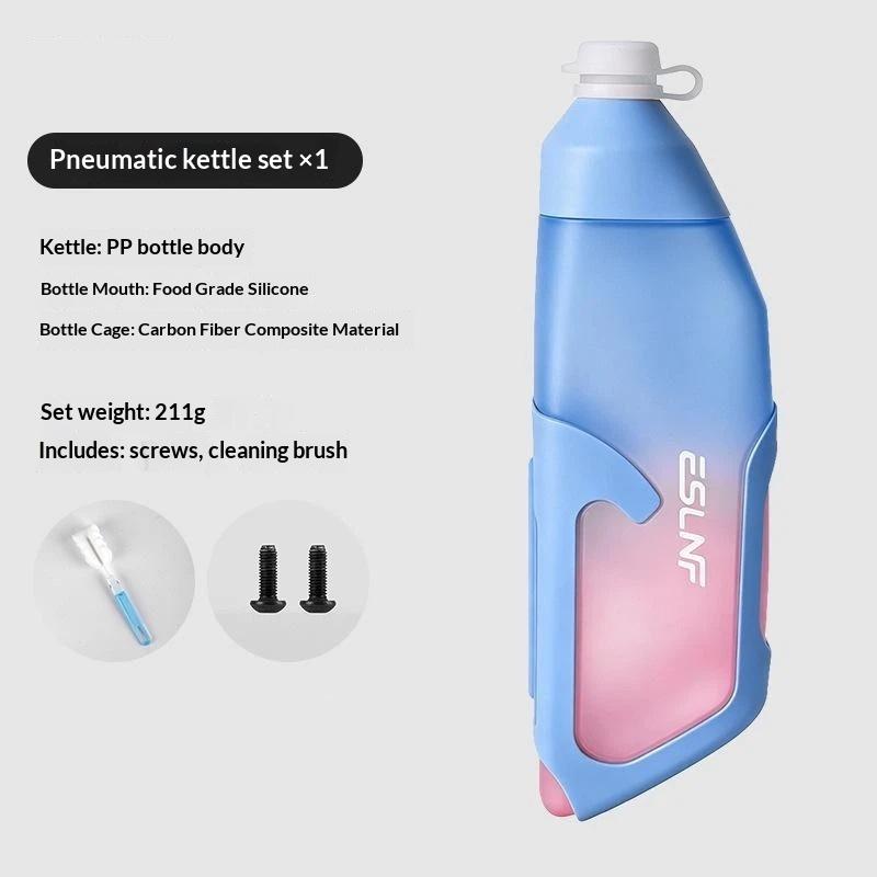 Set de Botellas de Agua Aerodinámicas 680ml Gran Capacidad Botella de PP5 de Grado Alimenticio Con Portabidón Ultraligero de Carbono Accesorios para Bicicleta