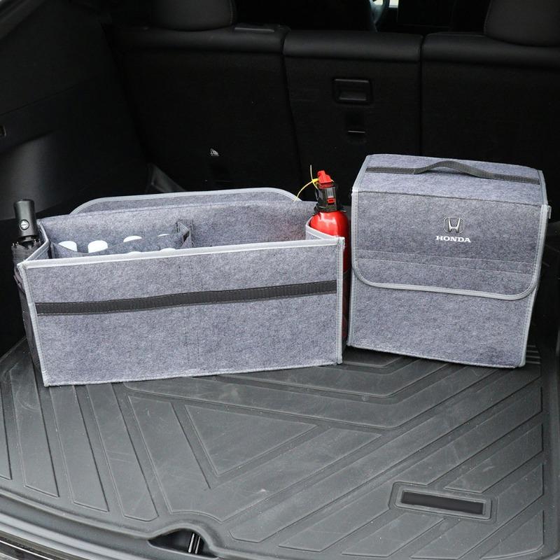 Car Soft Felt Storage Bag Organizer Car Foldable Trunk Bag Car Accessories For Honda Fit Mugen Insight Type S R VTEC DOHC Modulo Vezel Legend RR Si