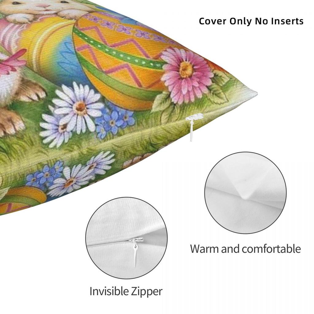 Easter Bunny Pillow Cover Pastoral Style Funny Pillow Case For Sofa Car Home Decor Cushion Cover Soft Design Pillowcases Gift