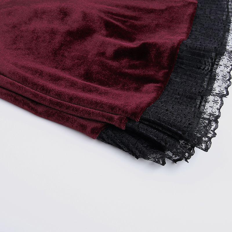 Dark Gothic Floor-Length Lace-Up Punk Skirt - Halloween Irregular Style