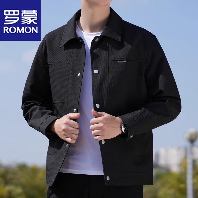 Romon Men's Casual Lapel Workwear Jacket
