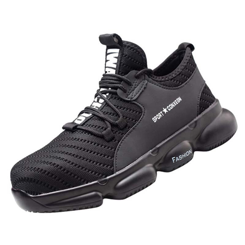 Fashion Steel Toe Safety Shoes Man Lightweight Breathable Mesh Work Shoes Protective Work Sneakers For Men Women Work Safety Boots