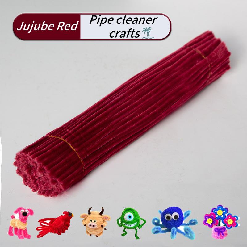 100 Pieces Pipe Cleaners Chenille Stem, Solid Color Pipe Cleaners Set for Pipe Cleaners DIY Arts Crafts Decorations