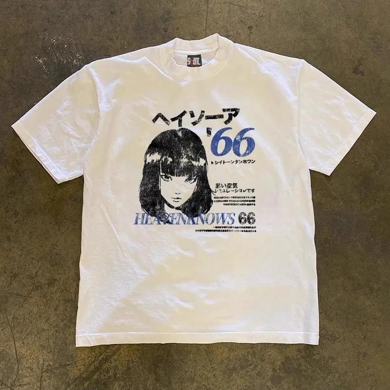 ZYLLO Maglietta Casual Trendy Stampata a Maniche Corte Stile Primavera Shibuya per Ragazze, Uomini e Donne, Top per Coppia