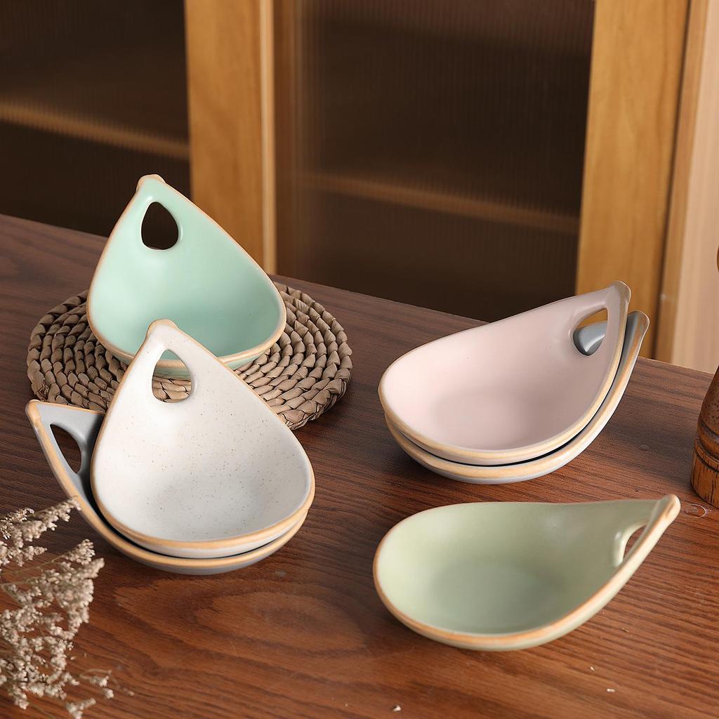 Macaron-Colored Ceramic Dipping Sauce Dish for Sushi, Hot Pot, Vinegar, and Snacks 