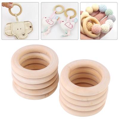 5PCS 70 mm en bois anneaux de dentition Connecteurs Cercles À faire soi-même Artisanat Bois Naturel