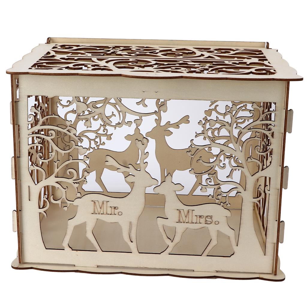 Grußkartenbox DIY Holz Paar Hirsch Hochzeitskartenetui Gästebuchbox Dekorationsbox