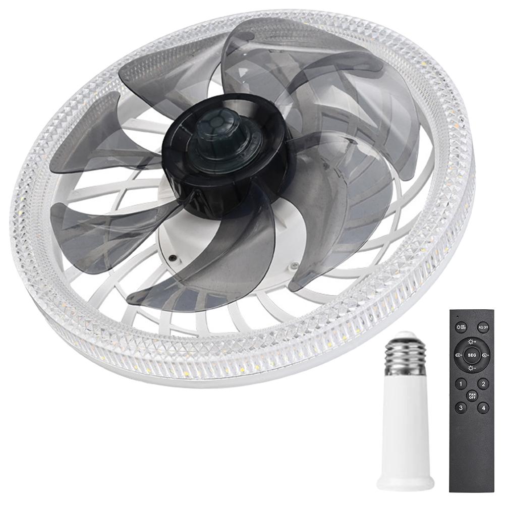 Modern Ceiling Fan Light 4 Speeds Ceiling Fan Light 3 Colors Dimmable Flush Mount Ceiling Fan with Light for Bedroom Living Room