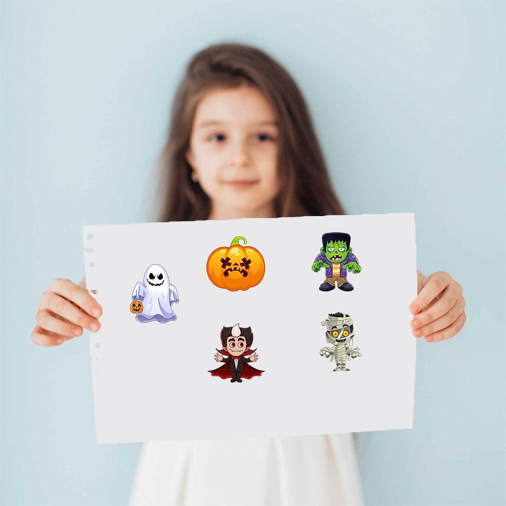 8PCS Cartoon Halloween Card Stickers Cute Cartoon Harajuku Characters Laptop Luggage Guitar Skateboard Waterproof Decals Sticker
