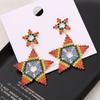Rainbow Color Geometric Star Earrings For Women Blling  Cubic Zirconia Jewelry Korea Trendy Dangle Earings