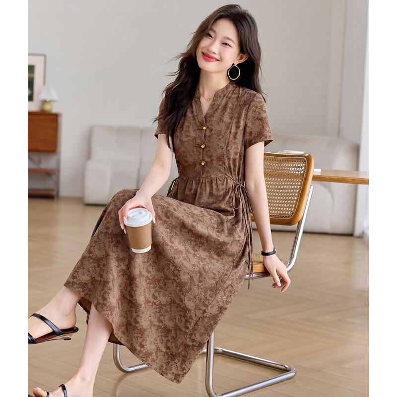 Sanpowa Women s New Chinese Style Slimming Dress L