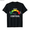 Camiseta V Meme de Baixos Níveis de Cortisol para Homens Mulheres Camisetas 100% Algodão Tops de Manga Curta P803 - Camiseta Gráfica de Algodão de Verão para Homens