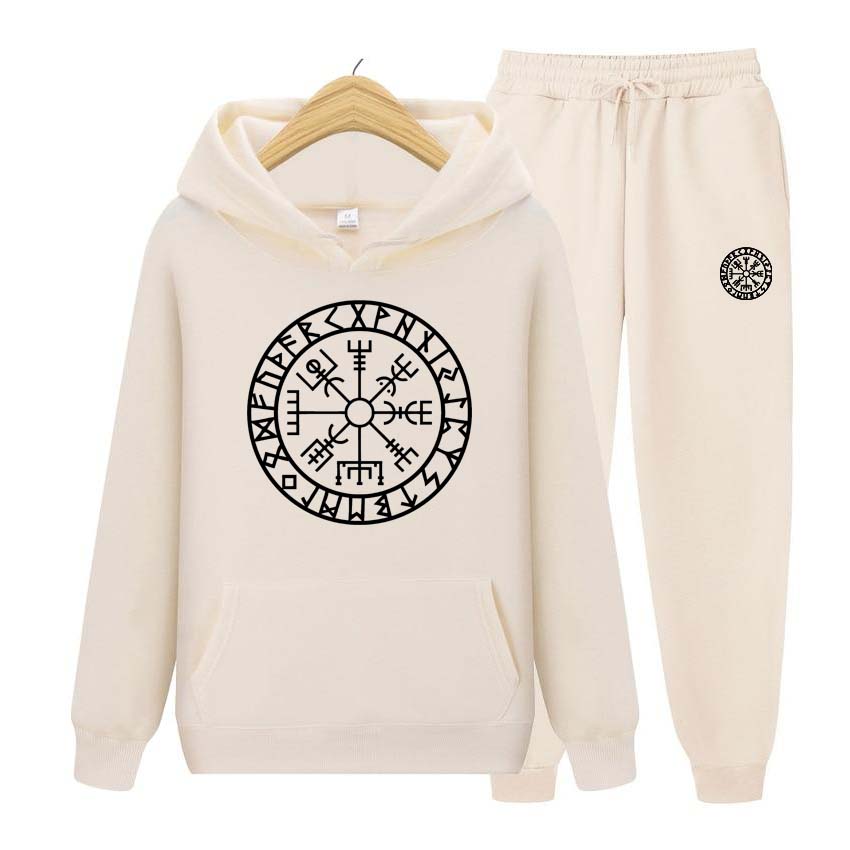 Men Suit Spring Hoodies+Pants Two Piece Set  Printing Men Womens Hoodies Tracksuits Jogger Pants Thick Warm Clothes Men