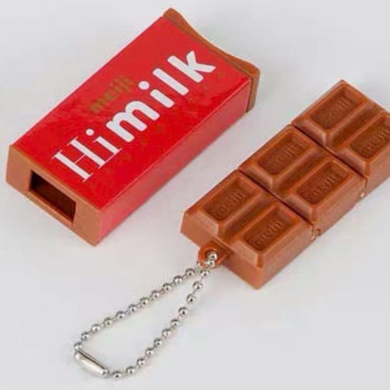 Japanese Style Simulated Meiji Chocolate Fidget Toy Bendable Snap Stress Relief Keychain Pendant Creative Gift S