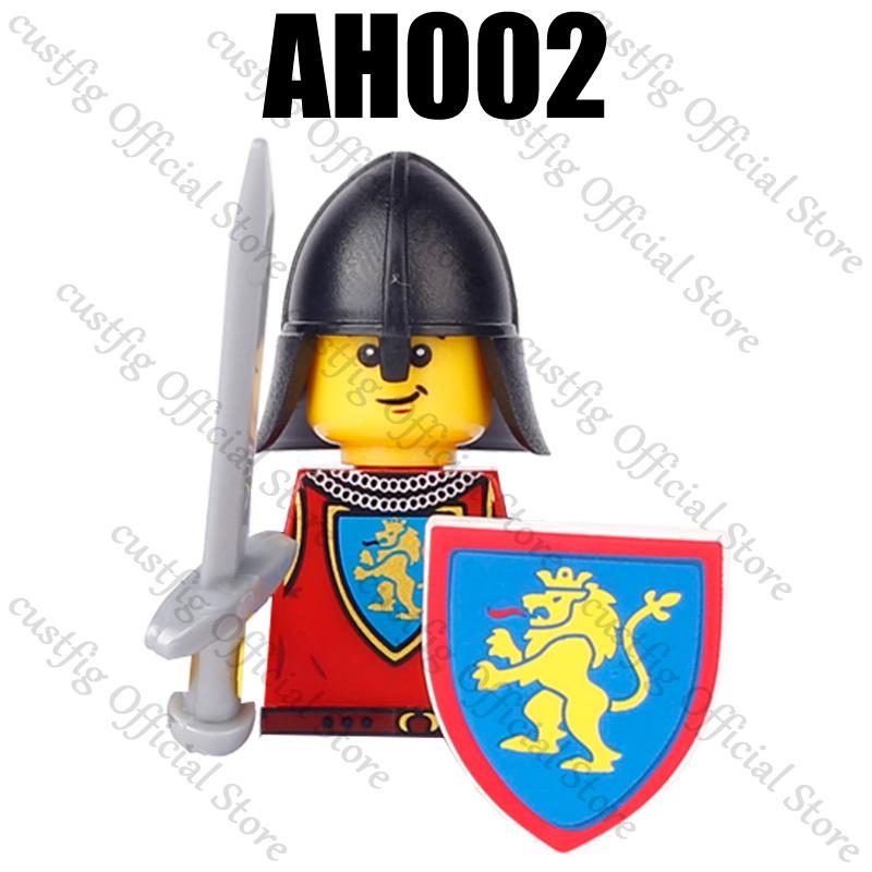 Mittelalterliche Militärsoldaten Figuren Bausteine Löwenherz Deutscher Ritter Waffe Infanterie Schild Helm Burg Hexe Steine Spielzeug