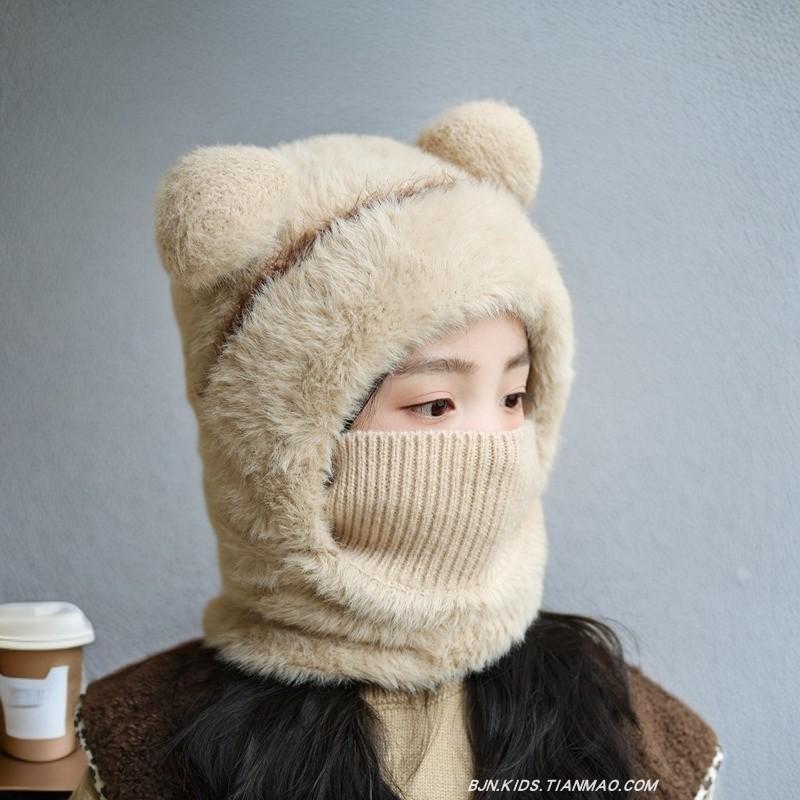 Kids Knitted Hat With Neck Warmer For Winter Girls Boys Warmth And Windproof