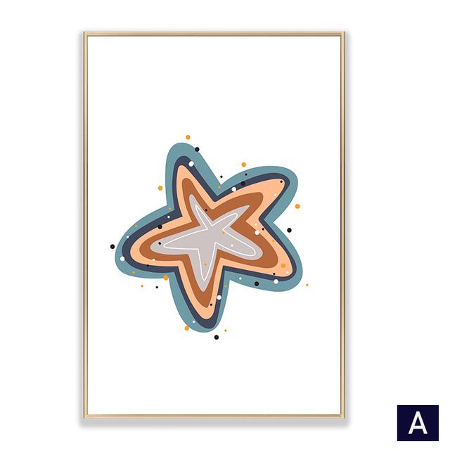 Nordische Poster und Drucke Sonne Wolke Regenbogen Stern Wandkunst Leinwandmalerei Cartoon Wandbilder Kinderzimmer Dekor Heimdekoration