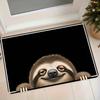 1pc Adorable Sloth Print Rug Suitable for Entryway, Bathroom & Room - Non-Slip Absorbent Floor Mat with Sloth, Machine Washable Soft Suitable for Door