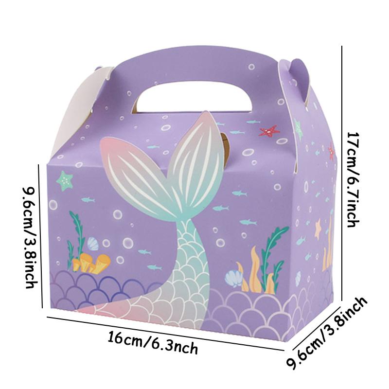 3pcs Holiday Gift Box Mermaid And Seashell Underwater World Party Gift Box Candy Box Summer Handheld Gift Box