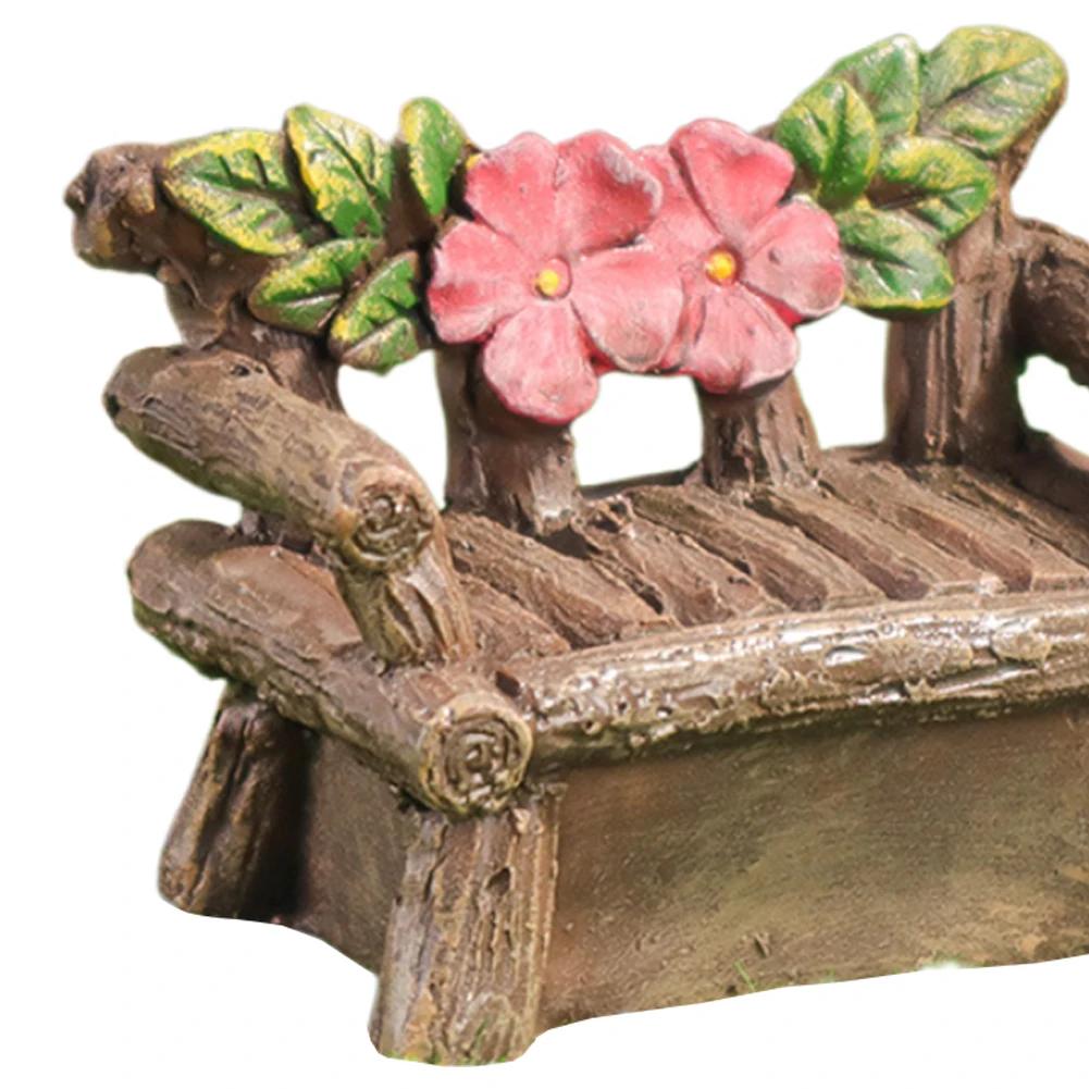 Feengarten-Set, Kunstharz, Miniatur-Feenhaus-Stuhl-Set, Mikro-Landschaftsornamente für Feengarten, Miniatur-Mooslandschaft zum Selbermachen