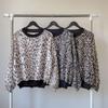 New Arrivals Open Run Women Leopard Pleated Round Neck Sheer Autumn Long Sleeve