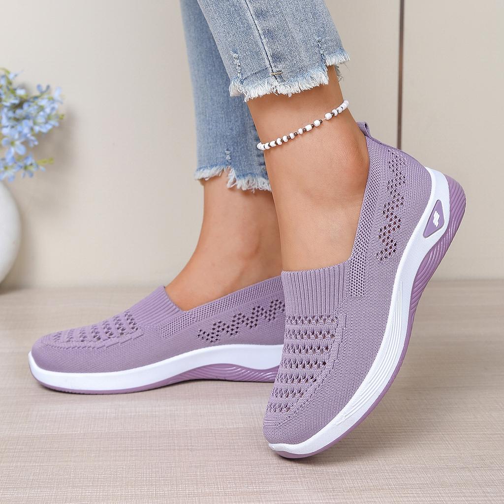 Women'S Shoes Fly Weave Women'S Soft-Soled Comfortable Work Shoes Casual Sneaker With Breathable Mesh Openings