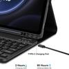 Compatible Samsung Galaxy Tab S10 Lite Bluetooth Keyboard Case - Backlit, Protective Leather Cover for S9 FE.