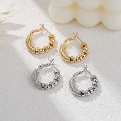 Punk Style Exaggerated Personalized Earrings Women'S Cross-Border Foreign Trade Flow Fashion Earrings Unique Beaded Copper Ear Jewelry