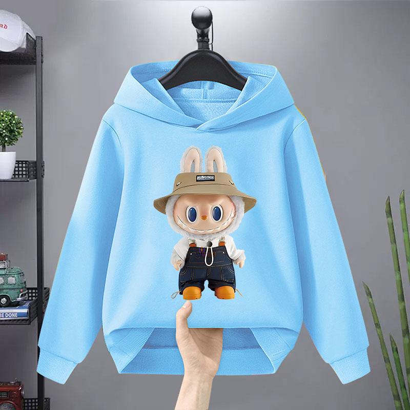 Barnehettegenser Ny Trendy Labubu Barn Søt Tegneserie Casual Daglig Hettegenser 100-160cm Gutter Jenter