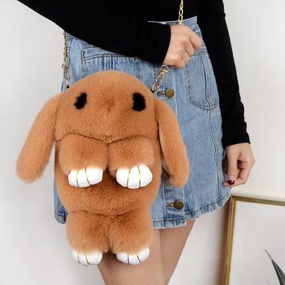 Coelho de pelúcia fofo bolsa de ombro única bolsa transversal coelho japonês brinquedo de coelho de pelúcia mochila escolar infantil brinquedos de presente para crianças