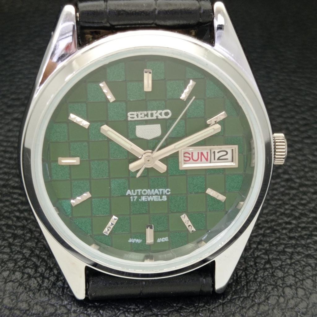 AUTOMATIC SEIKO 5 JAPAN MENS 6309A REFURBISHED GREEN COLOR DIAL WATCH a440310-4 Sk-a440310
