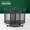 Black Rotating Metal Mesh Pen Holder Office Desk Stationery Storage Organizer