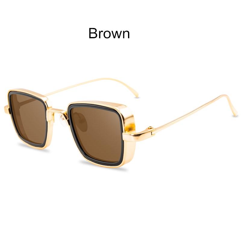 New Steampunk Sunglasses Fashion Men Women Brand Designer Vintage Square Metal Frame Sun Glasses Uv400 Eyewear