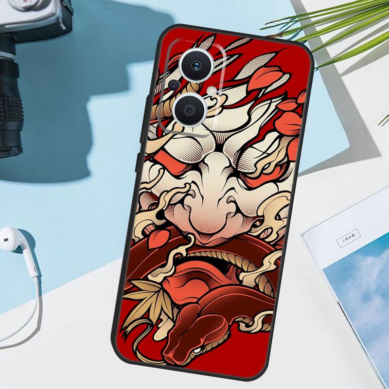 Japanese Hannya Oni Mask Cover For OPPO Reno 14F 13F 12F 11 F 10 12 13 14 Pro 7 8 Lite OPPO Find X9 X8 X6 X5 Pro Case
