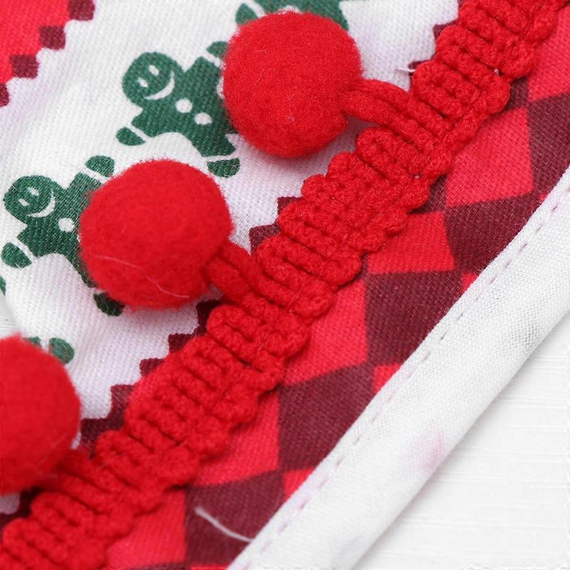 Pet Triangle Neck Scarf Christmas Bell Scarf for Pets 2Pcs Set