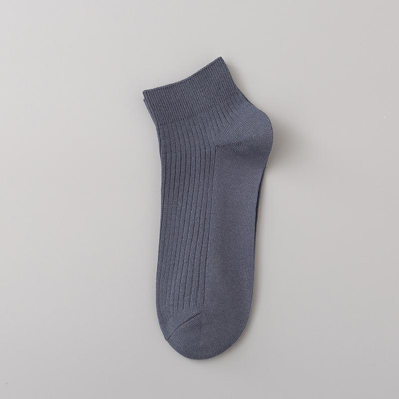 Men's Summer Thin Pure Color Wicking and Deodorizing Boat Socks