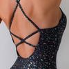 Women's Bronzing Conservative Professional Suspender Backless Sexy One-piece Swimsuit