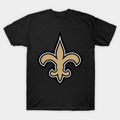 Heren Zwart Print T-shirt Saints Voetbal Logo Geen-Knippen Transferpapier Print Katoenen T-shirt