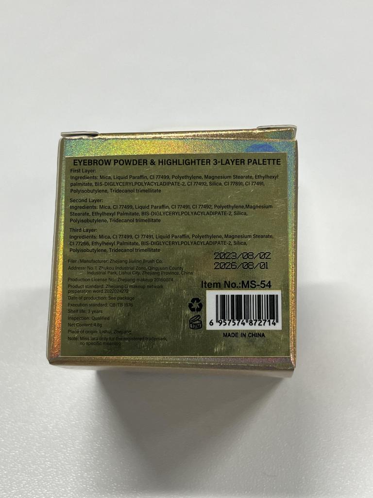 Boobeen Eyebrow Powder Powder Eyebrow Brow Definer Eyebrow Perfect Brows Brown Dark 3-Color Palette, Water-Resistant Makeup, Powder, Filler, (Coffee +